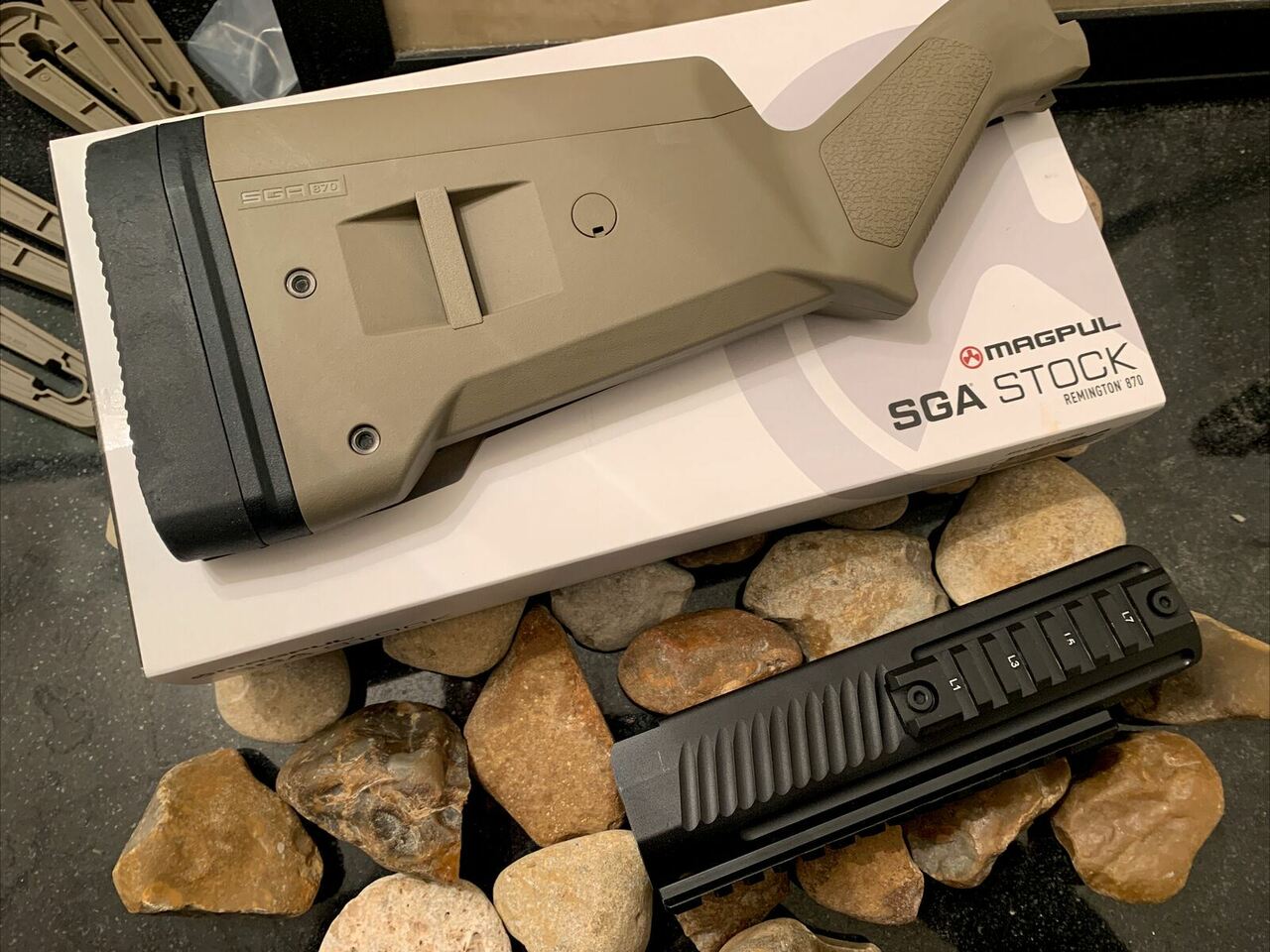 114721861724-0__24263.1615843323.jpg Magpul SGA Stock Remington Pardner Pump + Milled Aluminum Picatinny Forend Flat - Image 1