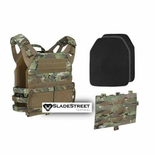 114785439624-0__28631.1620079049.jpg Chest Rig Plate Carrier MULTICAM CORDURA JPC Ceramic BULLETPROOF Plates VEST - Image 1