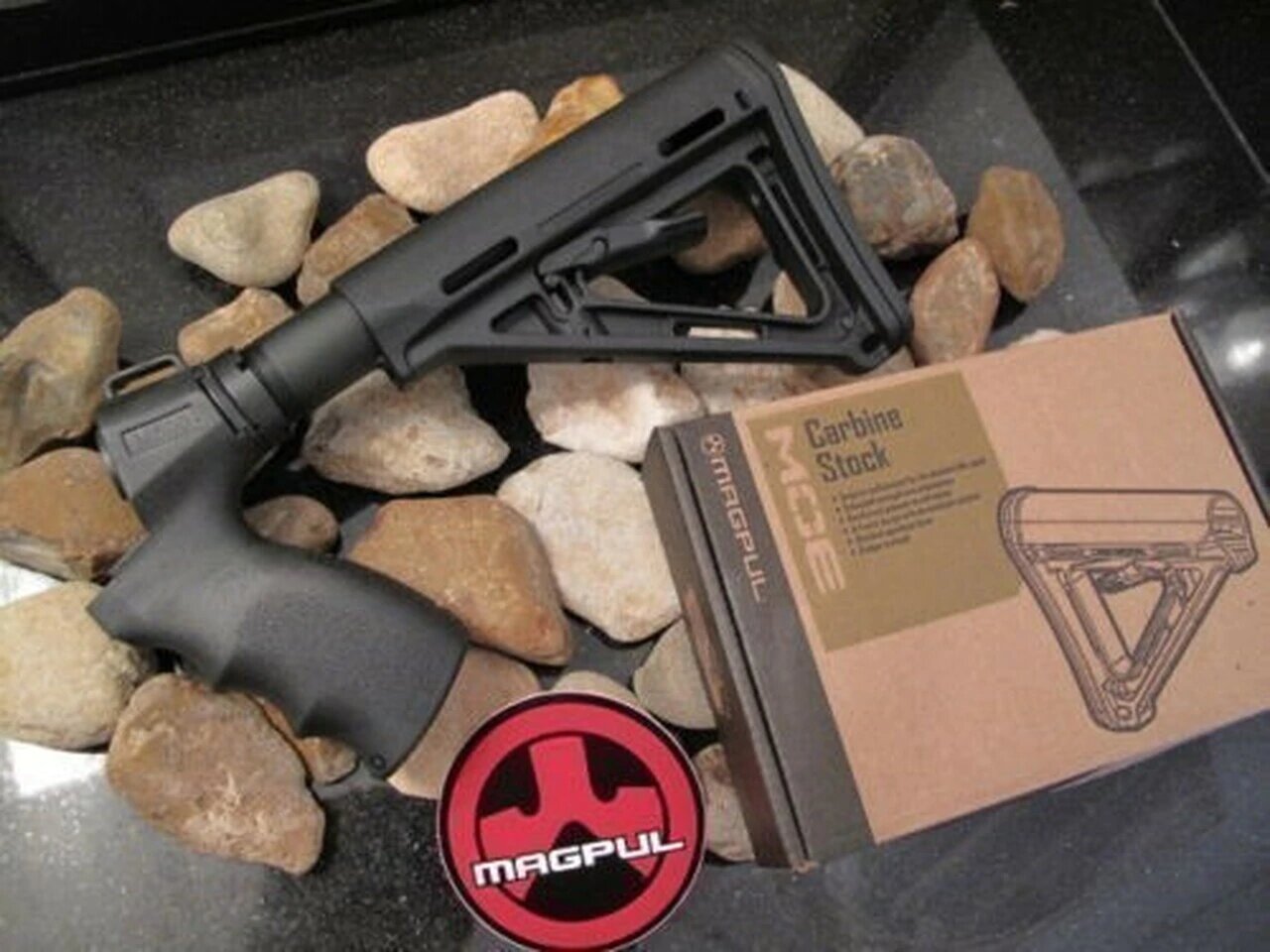 moe__28721.1614058936.jpg Mossberg 500 590 Pistol Grip Magpul Stock + Picatinny Forend MILSPEC Black 6 Position Tactical - Image 1